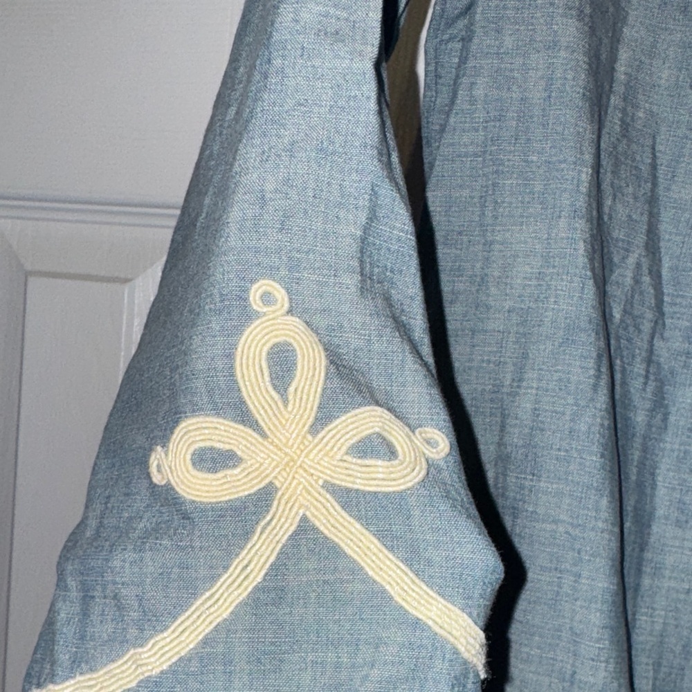 Lucky Brand Denim Tunic with Cream Embroidery - Picture 6 of 9